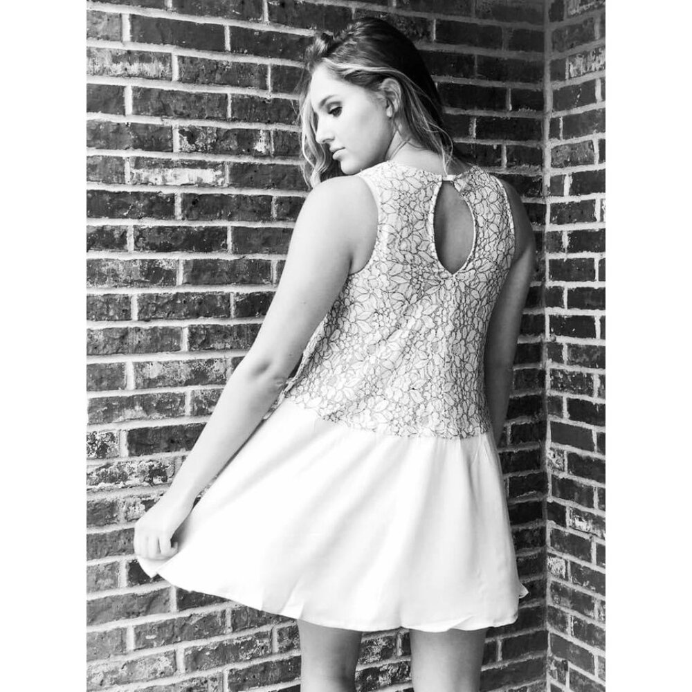 NWT White Lace Trim A-Line Mini Dress Tunic | Coastal Cowgirl Boho - Picture 16 of 16